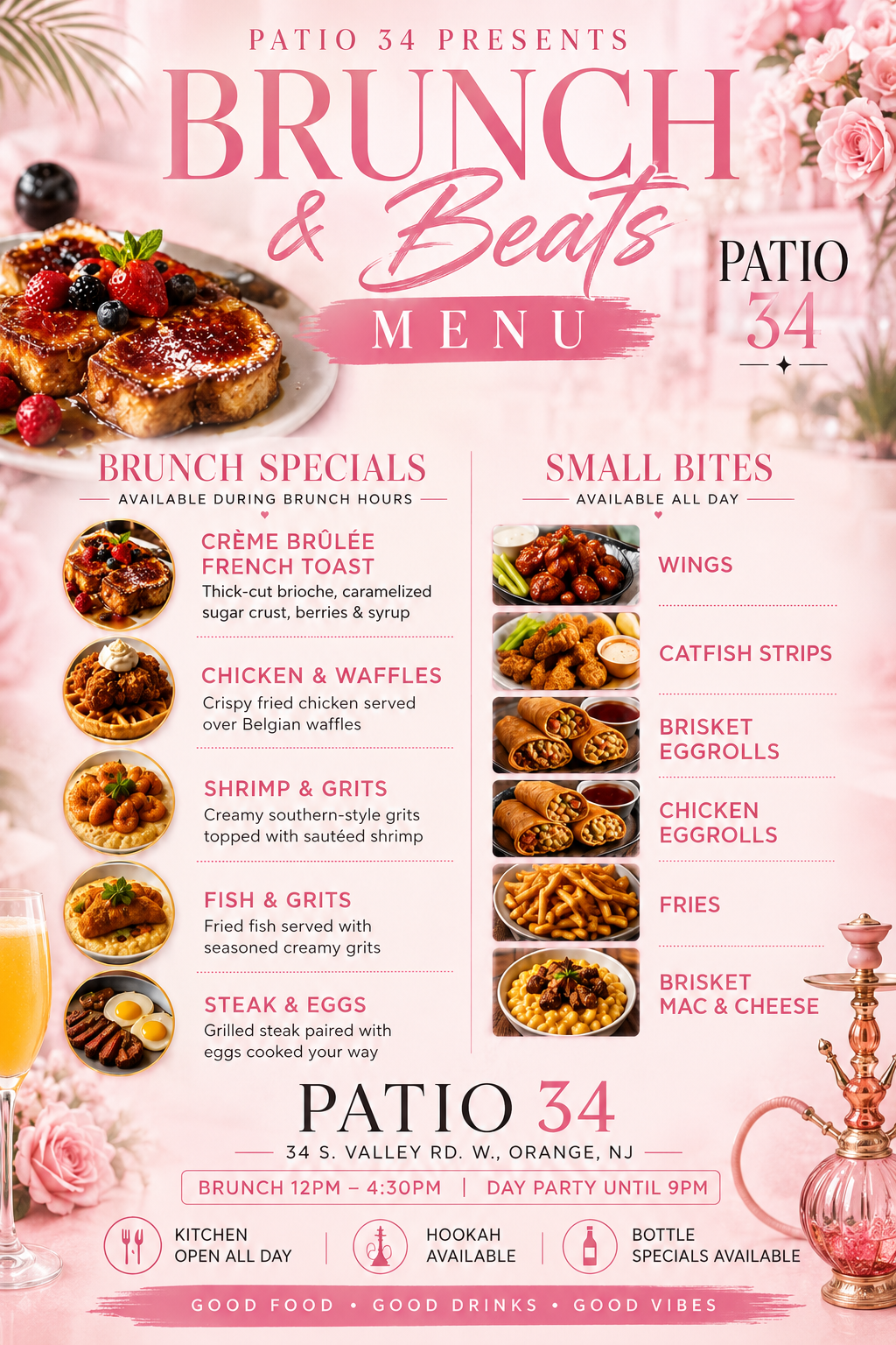 Patio 34 Brunch & Beats menu